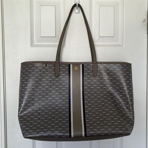 Tory Burch Gemini Link Ella Tote | Gray and Navy